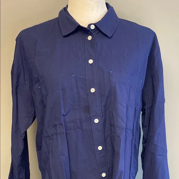 Madewell Blue Button Down Shirt with Classic Collar - Picture 3 of 5
